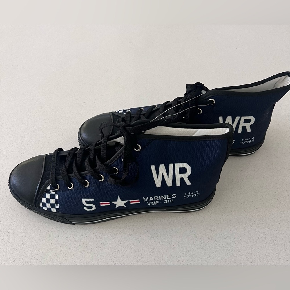 Mens High top Sneakers Shoes I Love A Hanger F40 Corsair WRS US‎ Marines Size 10